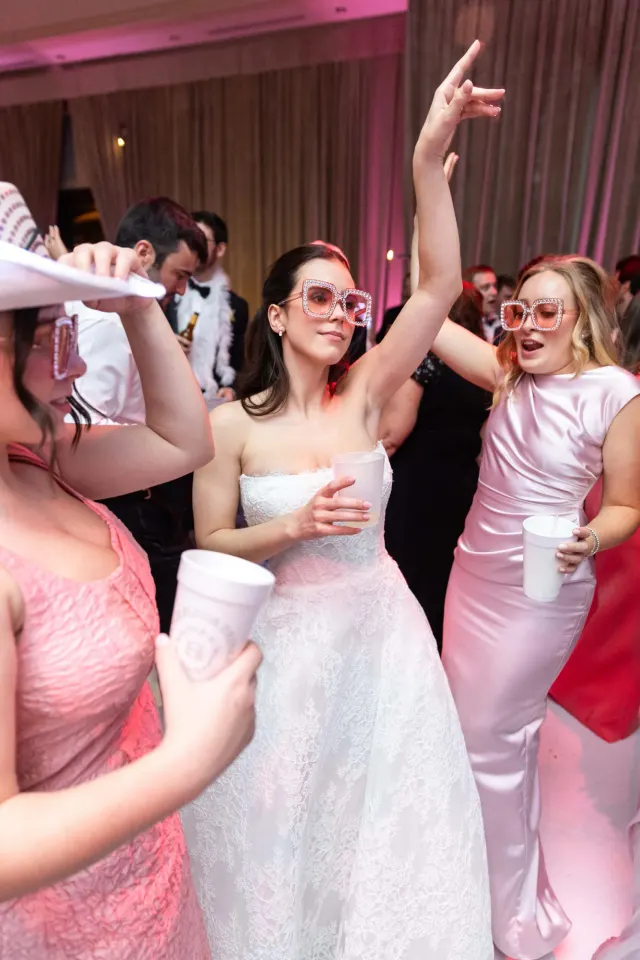 Atmospheric wedding celebration